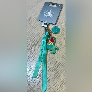 2026 Disney Parks Princess Ariel & Flounder WDW Ribbon Bag Tag Keychain New